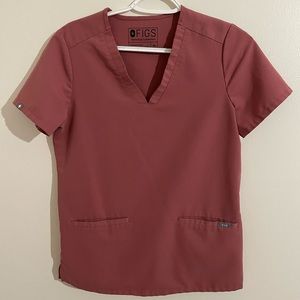 FIGS Mauve casma three pocket top size XS extra small GUC